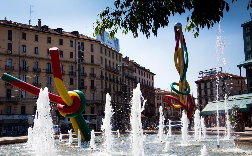 The fountains in Milan Hotel Cavour